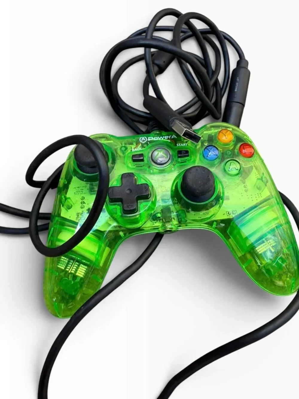 PowerA Mini Pro EX Xbox 360 Wired Controllers Transparent Green Blue Lot of 2